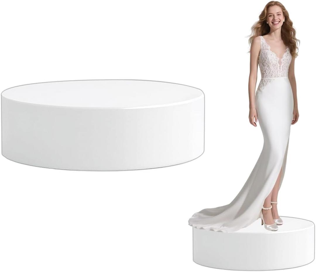 Round Display Pedestal Stands,23.6x5.9 In Pedestal Stands for Wedding Dress Display,Large Cylinder Pedestals Stands for Parties,Wedding Dress Store Retail Displays,Models,Comic Conventions