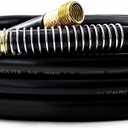 5/8" x 30ft Garden Hose, -40 To 190 Hot/Cold, Heavy Duty,Flexible, 300psi Working, 1000psi Burst, 3/4" Brass Fittings with Hose Protector Coil Spring for Outdoor,Yard, Farm (Black)