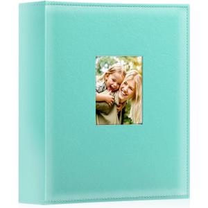 Ywlake Photo Album 4x6 400 Pockets, Leather Photo Albums Holds 400 Vertical Pictures Only Teal