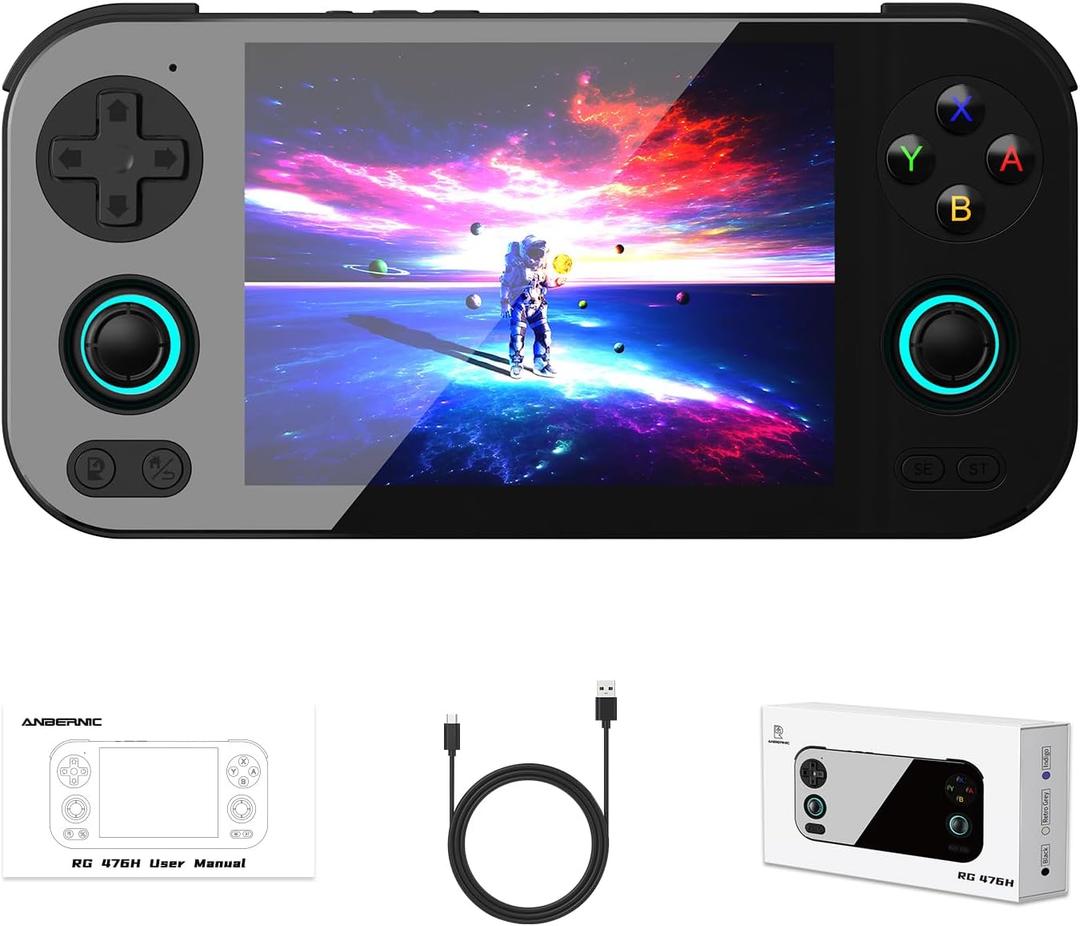 RG 476H Retro Handheld Game Console RG 476H Retro Game Console 4.7 inch IPS Multi-Touch Screen Android 13 Unisoc T820 Processor RG476H Support 1080p DP Output WiFi Bluetooth Indigo