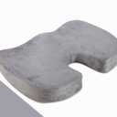 Seat Cushion, Memory Foam Office Chair Seat Cushion for Office Chairs/Car/Long Trip/Desk Chair/Gaming, Large Size for Sciatica & Hip & Tailbone Pain Relief, Sciatica Support (Light Gray)