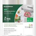 Bonsenkitchen Vacuum Sealer Bags, 11" x 20' Rolls 2 Pack for Food Storage Saver, Bpa Free, Heavy Duty, Commercial Grade Textured Food Roll, Customized Size Bag for Sous Vide Cooking, VB3207