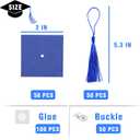Graduation Cap Chocolate Decorations, 50pcs Black and Dark Blue 2026 Graduation Party Set for Chocolates Candies