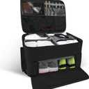 Golf Trunk Organizer  2 Layer Car Storage Case for Golfers with Separate Ventilated Shoe CompartmentPortable Golf Bag Organizer for Balls,Tees,Clothes,Gloves & AccessoriesGolf Gear for Men (Black)