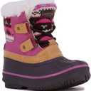 LONDON FOG Girls Toddler Tottenham Cold Weather Snow Boot (Brown/Fuchsia)