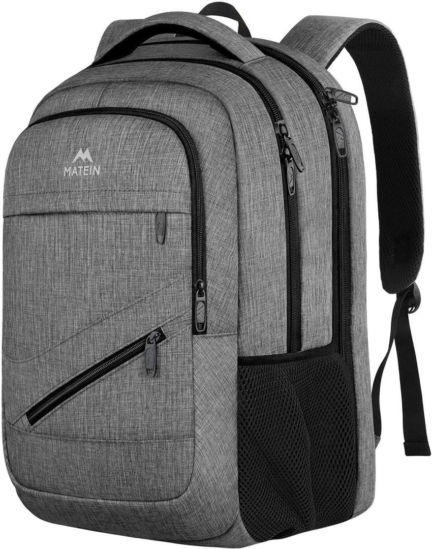 MATEIN Laptop Backpack 15.6 Inch, 20 L Personal Item Bag Airport Approved, Water Resistant Work Commute Computer Backpack with TSA Laptop Compartment, Gifts for Women Men, Grey
