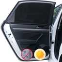 Breathable Mesh Car Window Shades for Camping, Rear Side Car Window Screen Cover Mosquito Net Fit for 97% of Cars SUVs, Reduce Sun Glare UV Rays Privacy Protection,2 Pack (Medium Size)