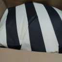 Black Vertical Stripe Small Round Indoor Outdoor Pet Dog Bed With Removable Washable Cover By Majestic Pet Products
