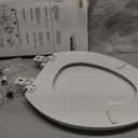 KOHLER Stonewood Quiet-Close, Elongated Toilet Seat Soft Close, Durable Wood, Easy Installation, Universal Fit, Home Essentials, White Finish, K-20466-0