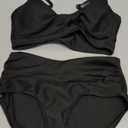 Girls' Swimsuits 2 Piece Bikini Set Solid Color Twist Cross Spaghetti Straps Bathing Suit Teen Swimwear with Chest Pad (9-10 Years)