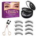 Magnetic Eyelashes, 3D Natural Look Dual Magnetic Lashes Kit with Applicator & Eyelash Comb, Light Weight & Waterproof & No Glue, 8 Count