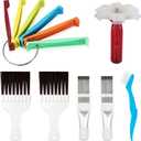 Yishem 7 Pcs Air Conditioner Fin Cleaner Set Air Conditioner Condenser Fin Comb Straightener Comb Fin Cleaning Brush Refrigerator Coil Cleaning Whisk Brush Metal Fin Evaporator Radiator Repair Tool