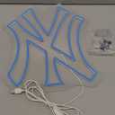 Baseball Neon Sign for Yankees,Sports Team NY Neon Light for Garage or Man Cave,Game Room Birthday Christmas Decor Gifts
