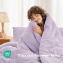 MUXHOMO 7 Pieces Full Comforter Set, Soft Bed in a Bag Full Size, All Season Bedding Set with Comforter, Flat Sheet, Fitted Sheet, Pillowcases & Shams, Lavender