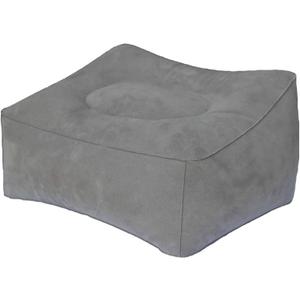 Inflatable Travel Pillow, Inflatable Travel Foot Rest Pillow, Leg Rest Pillow for Cars, Home, Office, Trains, Airplane, Grey