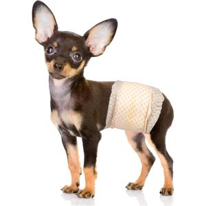 Pet Soft Disposable Male Dog Wraps - Dog Diapers for Male Dogs, Puppy Diapers with Wetness Indicator 48 Counts X Small
