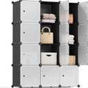 SONGMICS Cube Storage Organizer, 12-Cube Closet Storage Shelves, Modular Bookcase, Black ULPC34HV1