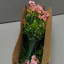 Artificial Flowers Fake Plants for Outdoors Spring Decoration, 13Bundles Silk Realistic UV Resistant Faux Flowers for Outside Planter Porch Yard Patio Garden Home Indoor, Pink