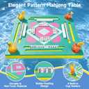 32x32in Floating Mahjong Table for Pool, Double-Sided Water Game Table | Tile Grooves & 4 Cup Holders, For Pools, Hot Tubs, Beaches & Summer Parties, Ideal For Mahjong, Poker, Dominoes & Scrabble