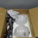 FDPBY Modern Hanging Light Fixture Pendant Lighting for Kitchen Island Mid Century Black Pendant Lights with Globe Milky White Glass Pendant Light for Bedroom Bathroom Entryway (2 Pack)