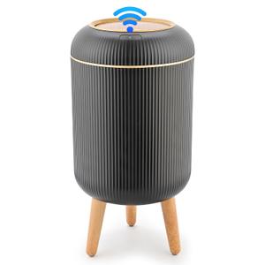 Pukomc Smart Sensor Wastebasket, Convenient and Hygienic Easy to Use, Technology Sensor Waterproof Wastebasket Plastic Trash can for Kitchen, Bathroom, Bedroom, Living Room, Office and Outdoor Black, Size: 1 Pack,  8''L×8''W×16.3''H, 2.6 Gallons