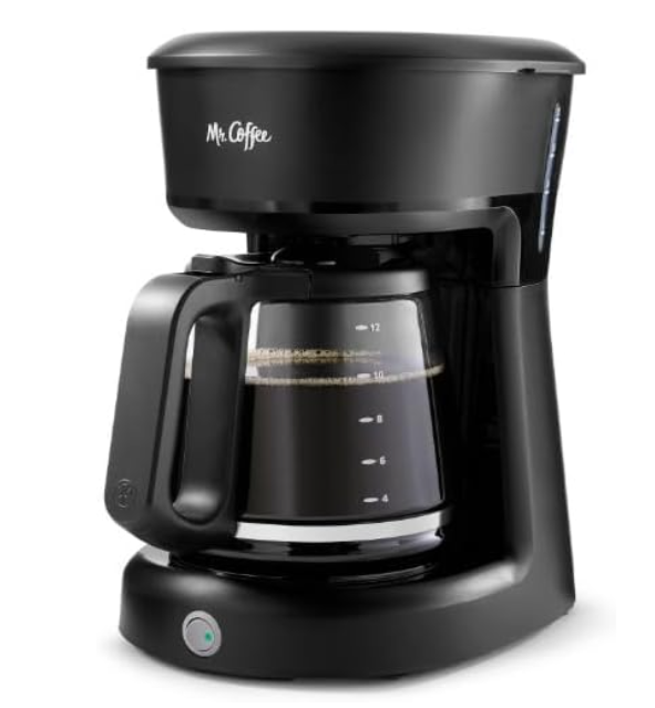 Mr. Coffee Easy On/Off 12-Cup Coffee Maker Switch Pour Grab-a-Cup Auto Pause Black