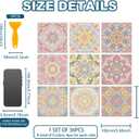 CHGCRAFT 36 Pcs 9 Style 3D Pink Pattern Tile Stickers Colorful Geometric Peel and Stick Wall Tile Stickers Waterproof Self Adhesive Stick on Tiles Decals for Kitchen Wall Art Decor, 44 Inch