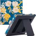BOZHUORUI Case for 7" Kindle Oasis 9th/10th Generation | with Auto Sleep/Wake | Built-in Foldable Stand & Hand Strap | Book Folio Style | PU Leather Sleeve Cover fit Oasis 2017/2019 (Flower-1)