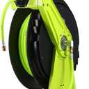 Flexzilla Pro Performance Series Air Hose Reel, 3/8 in. x 50 ft., Heavy Duty, Lightweight, Hybrid, ZillaGreen - L8011FZ