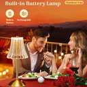 LED Table Lamp, 3200mAh Rechargeable Battery Operated, 30 Lighting Modes Bedside Light for Bedroom, Touch Control Nightstand Lamp, Small for Bedroom and Nightstand, 8 Pack