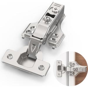 2 Pairs 4 Packs Full Overlay Soft Close Cabinet Hinges,3/4 inch Face Frame Soft Close Hinges with Hydraulic Damper, Concealed 3D Adjustable for Frame & Frameless Cabinets