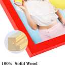 wyooxoo 13x19 Picture Frame Made of Solid Wood Red Photo Frames Display Pictures 11x17 with Mat or 13x19 Without Mat Colorful Frame For Horizontal Vertical Wall Mounting