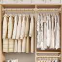 Closet Rods,Adjustable Imitation Wood Closet Rod For Clothes Hanging,No Punching Hanging Clothes Closet Rod For Cabinet,Bathroom, Laundry (15-20 INCH)