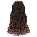 Kachanaa 8 Pack Wavy Senegalese Twist Crochet Hair With Curly Ends for Women 8 Inch Synthetic Pre Looped Short Kids Crochet Braids Pre Twisted Small Havana Twist Braiding Hair Extension 1B3027#