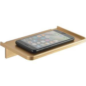 JDYOOMI Acrylic Floating Wall Shelves - Small Stick-on Wall Mounted Phone Shelf Holder Wipes Rack Smart Speaker Shelf for Bathroom,Kitchen,Toilet,Bedroom,Office - Gold