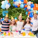 2 x Blue Dog Balloons Arch Garland Kit, 5th Birthday Party Decorations, DIY Blue Orange Nude White Dog Paw Print Balloons for Boys Girls Baby Shower Party Supplies