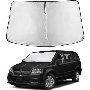 EcoNour Windshield Sun Shade Compatible for Dodge Caravan 20082020 | Minivan Front Window Sunshade | Foldable Sun Visor Protector | UV & Heat Blocking | Keeps Interior Cooler