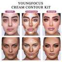 Youngfocus Cosmetics Cream Contour Best 8 Colors Contouring Foundation - Highlighting Makeup Kit/Concealer Palette - Vegan, Cruelty Free and Hypoallergenic - Instruction ManualDeep Pink