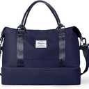 Travel Duffel Bag,Sports Tote Gym Bag,Shoulder Weekender Overnight Bag for Women, Navy blue