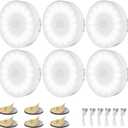 6 Pack Motion Sensor Light Indoor [Upgraded 14 LEDs], USB Rechargeable Night Light, Long Last Battery & 3 Light Modes, Wireless Magnetic Nightlight for Closet, Stairs, Hallway - Cold White