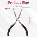 10 PCS 6 Inch Extra Long Needle Nose Pliers, Mini Precision Jewelry Pliers with Comfort Grip, Needle Nose for Jewelry Making, Repair, Crafts