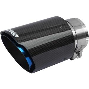 Carbon Fiber Exhaust Tip, Carbon Fiber Tail Pipe, Size 63mm/2.5", Outlet Size 89mm/3.5" Carbon Fiber Muffler, Suitable for Automotive Exhaust Pipes with a Diameter of 61-63mm (2.5" in 3.5" out, Mirror Black & Blue), Pack of 2