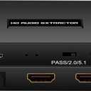 HDMI Audio Extractor Splitter hdmi to hdmi 3.5mm Audio Adapter Converter with Spdif Output Support 1080P 3D Compatable for PS4 Fire Stick Blu-Ray Player etc.