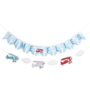 Time Flies Vintage Airplane Banner - Airplane 1st Birthday Banner, Time Flies Party Decorations, Time Flies Boy 1st Birthday Decorations