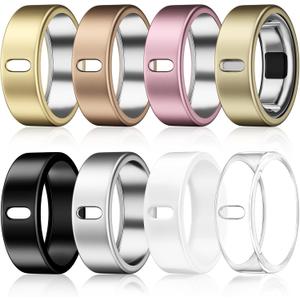 8 Pack Cover Compatible with Oura Ring Gen 4/Oura Ring Gen 3 Horizon/Heritage,Charging Derectly,Matte Texture Wear-Resistant Anti-Scratch TPU Protector for Oura Rings Women MenA,Size 9 (Gold+Silver+RD+Pink+CG+Clear+Black+White)