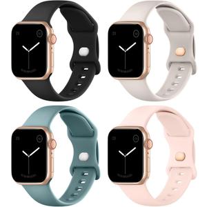 [5 PACK] STG Sport Watch Band Compatible with Apple Watch Band 38mm 40mm 41mm  Soft Silicone Replacement Sport Strap Compatible for iWatch Ultra SE Series 8/7/6/5/4/3/2/1,Set of 2