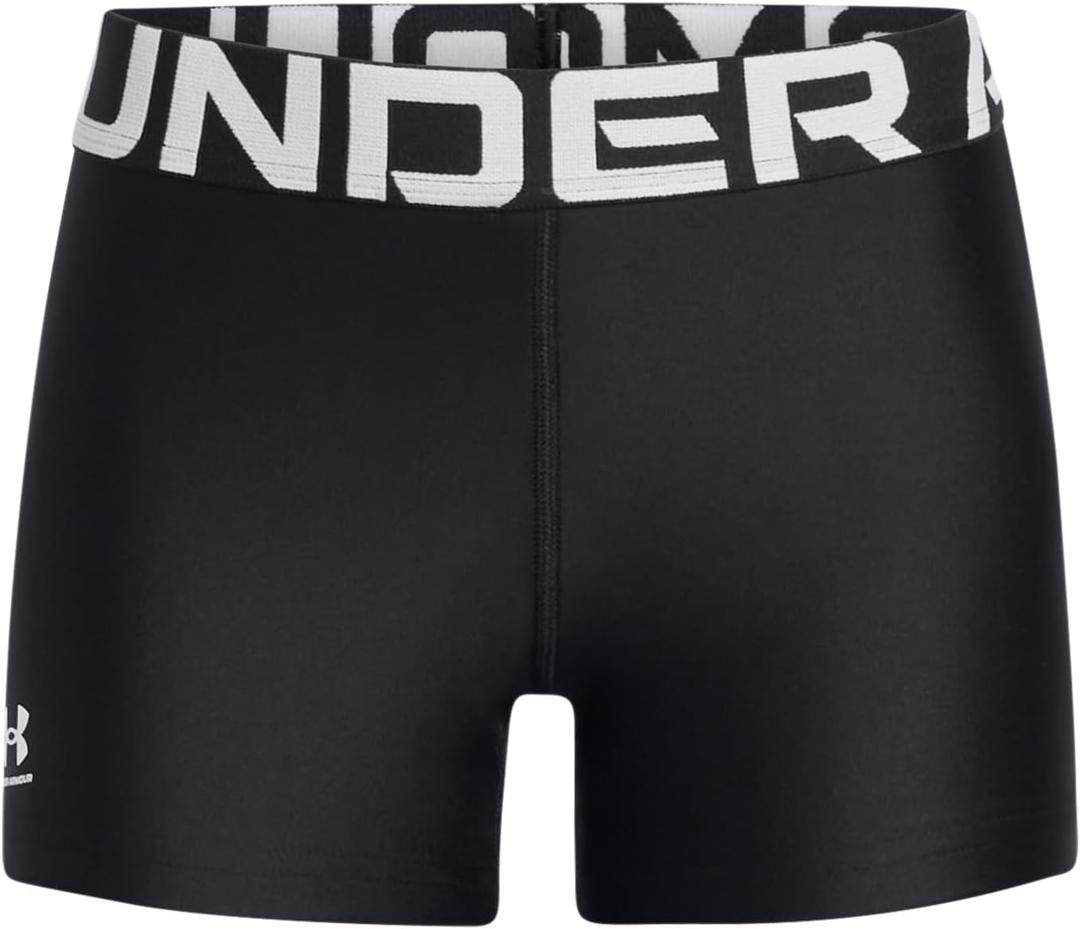 Under Armour Girls HeatGear Shorty, Medium, (001) Black / / White)
