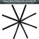 Ohniyou 96'' Industrial Ceiling Fan No Light - High CFM Large Metal Fan with 8 Aluminum Blades, Remote/APP Controlled, DC Motor, for Shop, Warehouse, Gym, Black
