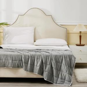 Weighted Blanket 10 Pounds Twin Size, Cooling Blanket for Hot Sleepers, Soft Bed Blanket Universal to All Seasons, 48''x72'' 10 LBS, Grey