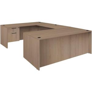 Regency Legacy 71 x 35 in. U Desk with Single Pedestal Drawer Unit- Noble Oak